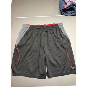 AND1 Mens Basketball Shorts Black Red White Mesh Athletic Gym Pockets 2XL
